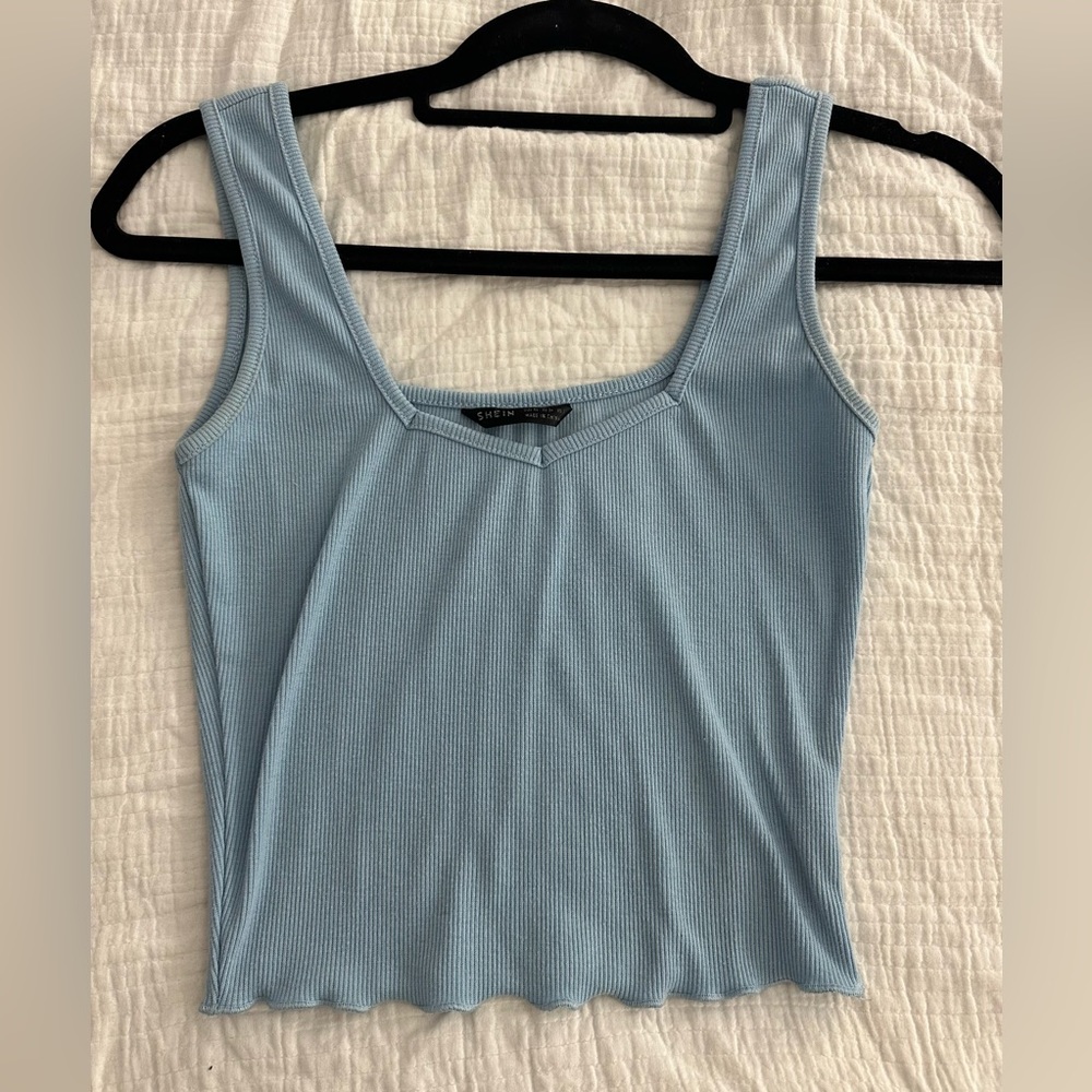 Blue crop top